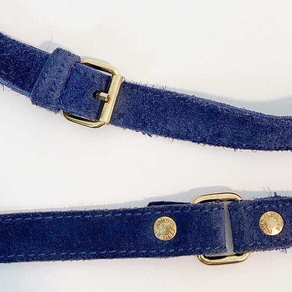 Prune Blue Suede Studded Fringe Cross Body Bag - Picture 9 of 14